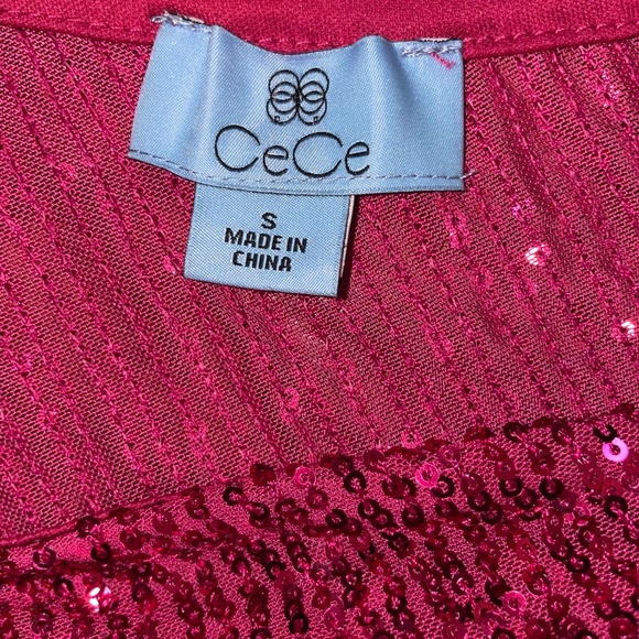 NWT CeCe™ Sequin One Shoulder Top with Big Bow - Picture 10 of 11